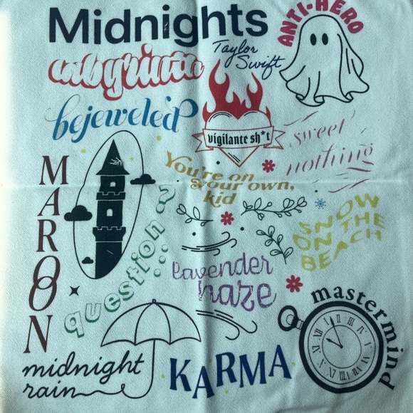 💛taylor swifts eras midnight album tote bag - canvas - new - never used - - Picture 3 of 4